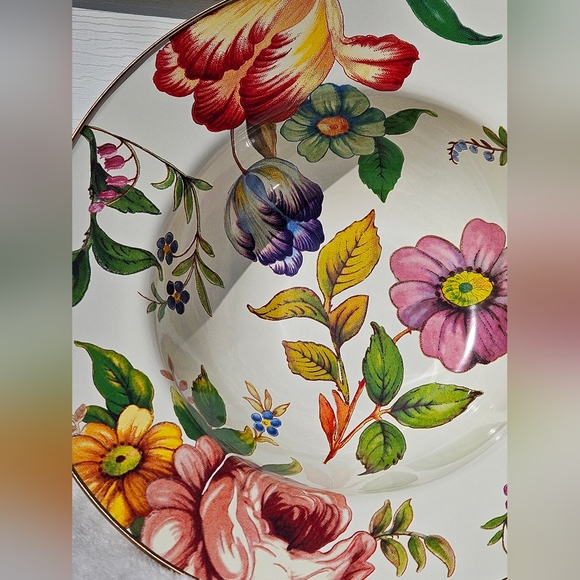 Mackenzie Childs Flower Market White Serving Bowl - Picture 3 of 8